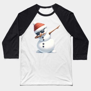 Christmas Snowman Dabbing Dance Baseball T-Shirt